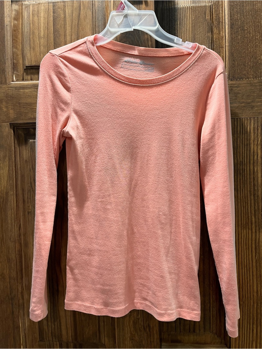 Eddie Bauer Peach-Blend Long Sleeve Crewneck Top